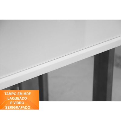 Mesa Patros 220 cm Madeira e Vidro Mobillare Imbuia/Cinamomo