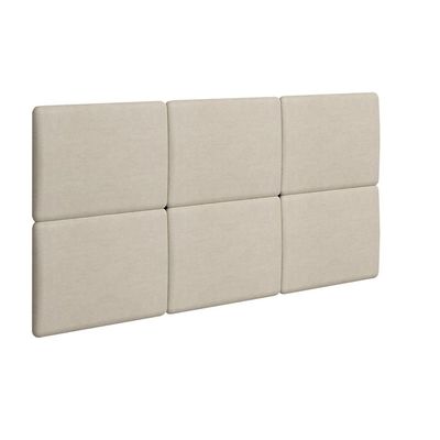 Painel Estofado Casal San Miguel Rufato Veludo Creme