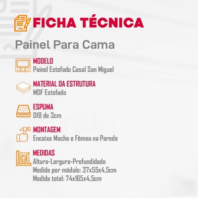 Painel Estofado Casal San Miguel Rufato Turim 07