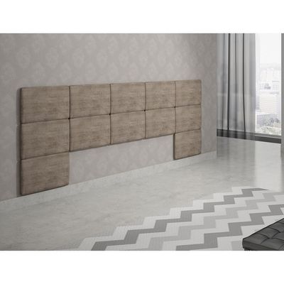 Painel Estofado Casal San Miguel com 12 Módulos Rufato Animalle Chocolate