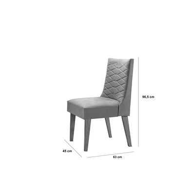 Sala De Jantar Liz 120cm MDF Canto Reto Com 4 Cadeiras Safira Rufato Anima. Choc./Off White /Imbuia