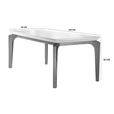 Sala De Jantar Liz 120cm MDF Canto Reto Com 4 Cadeiras Safira Rufato Veludo Creme/Off White/Imbuia