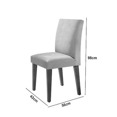Sala de Jantar Mesa Olimpia 120 MDF Canto Reto com 4 Cadeiras Grecia Marrom/Off White/Imbuia Ripado