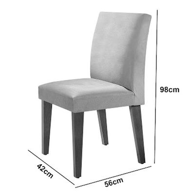 Sala de Jantar Mesa Olimpia 120 MDF Canto Copo com 4 Cadeiras Grecia Creme/Grafite/Imbuia Ripado
