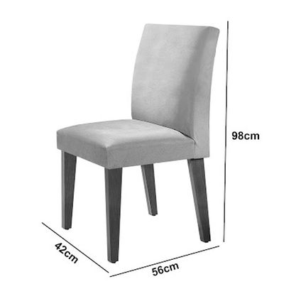 Sala de Jantar Mesa Olimpia 120 MDF Vidro Canto Copo com 4 Cadeiras Grecia Marrom/Off White/Imbuia Ripado