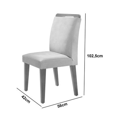 Sala de Jantar Mesa Olímpia 120CM em MDF e 4 Cadeiras Athenas Moderna Turim / Grafite / Imbuia