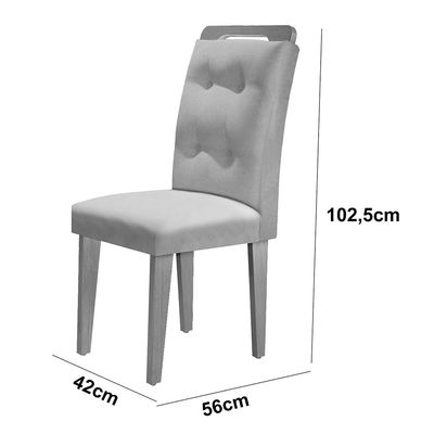Sala de Jantar Mesa Olímpia 120CM MDF Canto Copo com 4 Cadeiras Carol Moderna Marrom, Grafite e Imbuia