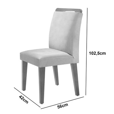 Sala de Jantar Mesa Olímpia 120CM MDF Canto Reto com 4 Cadeiras Athenas Moderna Creme, Grafite e Imbuia