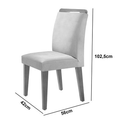 Sala de Jantar Mesa Olímpia 120CM em MDF e 4 Cadeiras Athenas Moderna Grafite com Imbuia