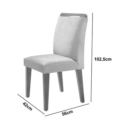 Sala de Jantar Mesa Olímpia 120CM MDF Vidro Canto Copo com 4 Cadeiras Athenas Moderna Creme, Off White e Imbuia