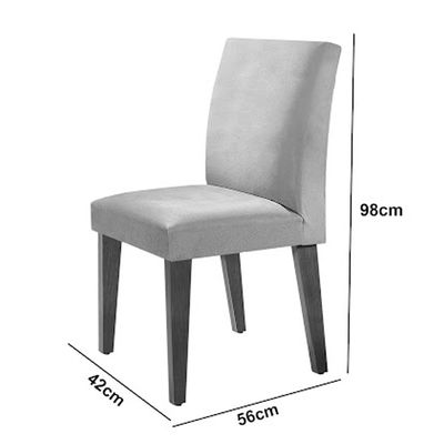 Sala de Jantar Mesa Olimpia 120mm MDF Vidro Canto Reto com 4 Cadeiras Grecia Grafite/Grafite/Imbuia Ripado