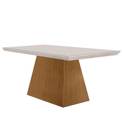 Mesa para Sala de Jantar Aida 120cm em MDF com Vidro Off