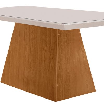 Mesa para Sala de Jantar Aida 120cm em MDF com Vidro Off