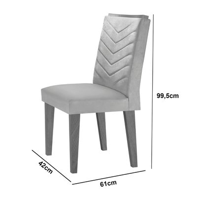 Sala de Jantar Alvorada com 6 Cadeiras Liz MDF Rufato Linho Rustico/Off White/Imbuia