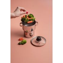 Cuscuzeira com Alça Forma em Aço Inox - 1,3 L