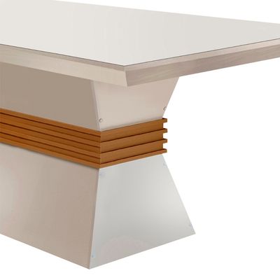 Mesa para Sala de Jantar Lucy 120cm Em MDF e Vidro Off