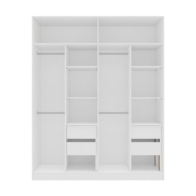 Guarda-Roupa Solteiro Madrid 4 Portas 4 Gavetas Branco