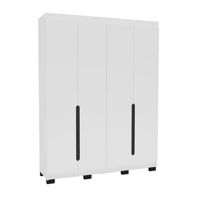 Guarda-Roupa Solteiro Madrid 4 Portas 4 Gavetas Branco
