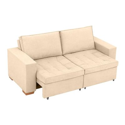 Sofá 3 Lugares Retrátil Classic Linho Bege