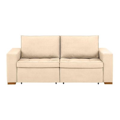 Sofá 3 Lugares Retrátil Classic Linho Bege