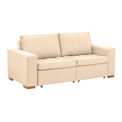 Sofá 3 Lugares Retrátil Classic Linho Bege