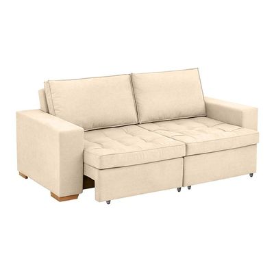 Sofá 3 Lugares Retrátil Classic Linho Bege
