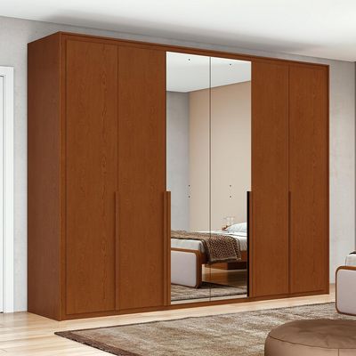 Guarda-Roupa Casal com Espelho Imperatore 6 Portas 8 Gavetas Frassino