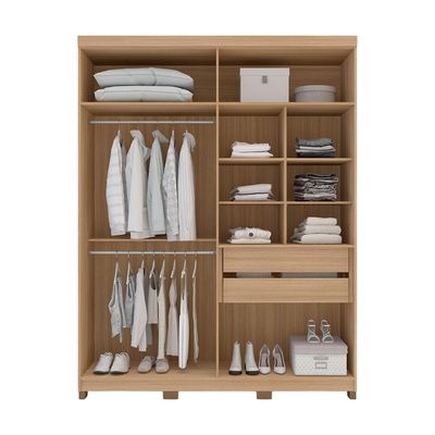 Guarda-Roupa Solteiro Barcelona 4 Portas 2 Gavetas Carvalho e Off White