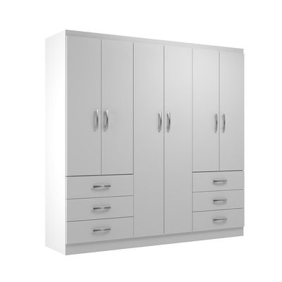 Guarda-Roupa Casal New Encante 6 Portas 6 Gavetas Branco