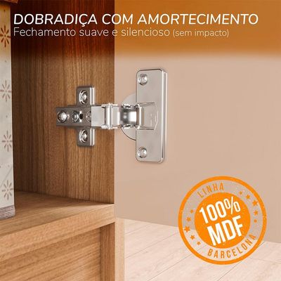 Guarda-Roupa Solteiro Barcelona 4 Portas 2 Gavetas Carvalho e Off White