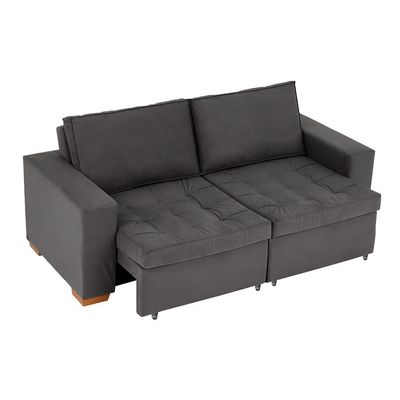 Sofá 3 Lugares Retrátil Classic Suede Grafite