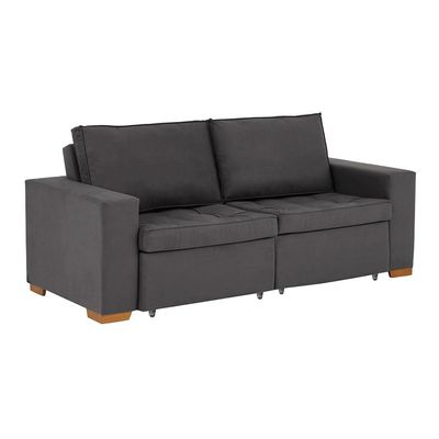 Sofá 3 Lugares Retrátil Classic Suede Grafite