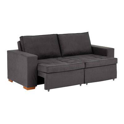 Sofá 3 Lugares Retrátil Classic Suede Grafite