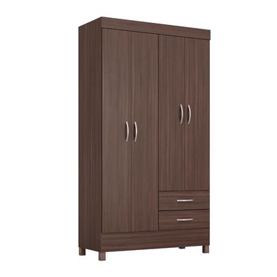 Guarda-Roupa Solteiro Astro 4 Portas 2 Gavetas Café Touch