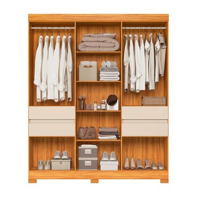 Guarda-Roupa Casal Vizanno 10 Portas 4 Gavetas Cinammon e Off White