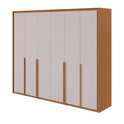 Guarda-Roupa Casal com Sapateiro Imperatore 6 Portas 6 Gavetas Amêndoa Clean e Off White