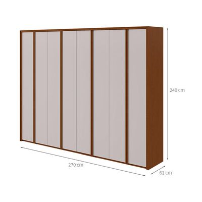 Guarda-Roupa Casal Ergon 8 Portas 6 Gavetas Frassino e Off White