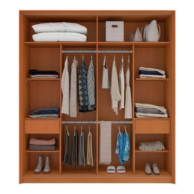 Guarda-Roupa Casal Madrid 2 Portas 2 Gavetas Freijó e Cinza