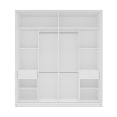 Guarda-Roupa Casal Madrid 2 Portas 2 Gavetas Branco e Cinza