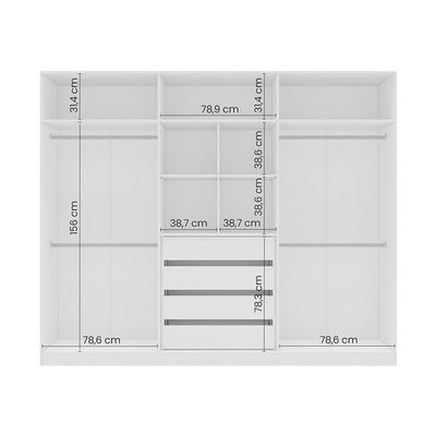 Guarda-Roupa Casal Madrid 6 Portas 4 Gavetas Branco