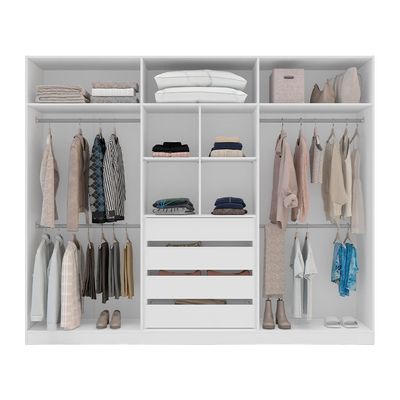 Guarda-Roupa Casal Madrid 6 Portas 4 Gavetas Branco