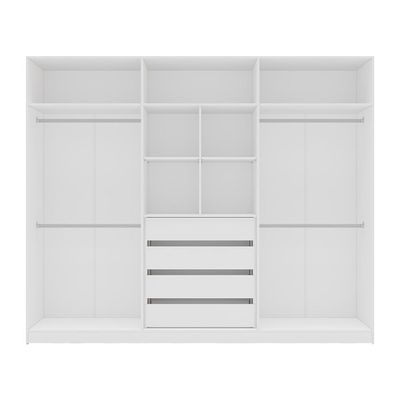Guarda-Roupa Casal Madrid 6 Portas 4 Gavetas Branco