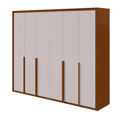 Guarda-Roupa Casal Imperatore 6 Portas 8 Gavetas Frassino e Off White