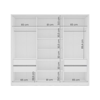 Guarda-Roupa Casal Madrid 3 Portas 4 Gavetas Branco