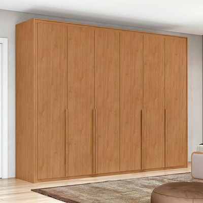 Guarda-Roupa Casal Imperatore 6 Portas 6 Gavetas Amêndoa Clean