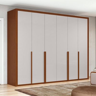 Guarda-Roupa Casal com Sapateiro Imperatore 6 Portas 6 Gavetas Frassino e Off White
