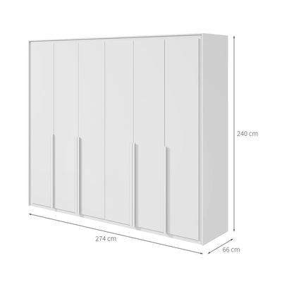 Guarda-Roupa Casal Imperatore 6 Portas 8 Gavetas Branco