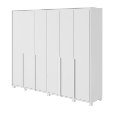 Guarda-Roupa Casal com Pés Imperatore 6 Portas 8 Gavetas Branco