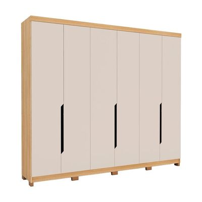 Guarda-Roupa Casal Barcelona 6 Portas 4 Gavetas Carvalho e Off White