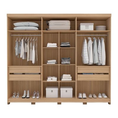 Guarda-Roupa Casal Barcelona 6 Portas 4 Gavetas Carvalho e Off White